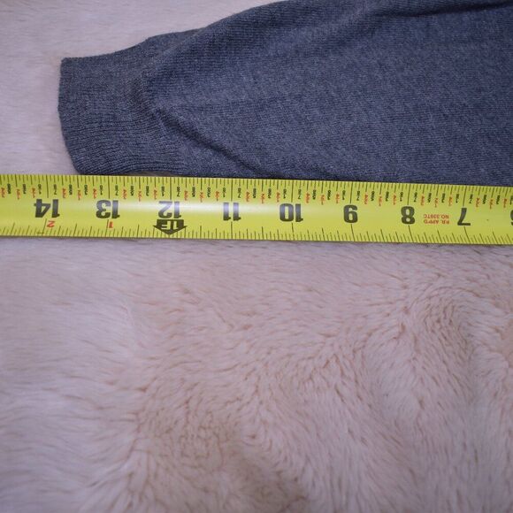 Bisou Bisou Gray Cotton Cardigan Sweater V Neck Button Up Women’s Size Large - Picture 4 of 9